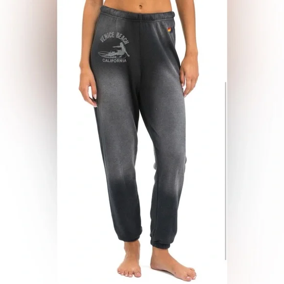 NWT Aviator Nation VENICE SURFER SWEATPANTS - FADED SMOKE - Picture 3 of 11